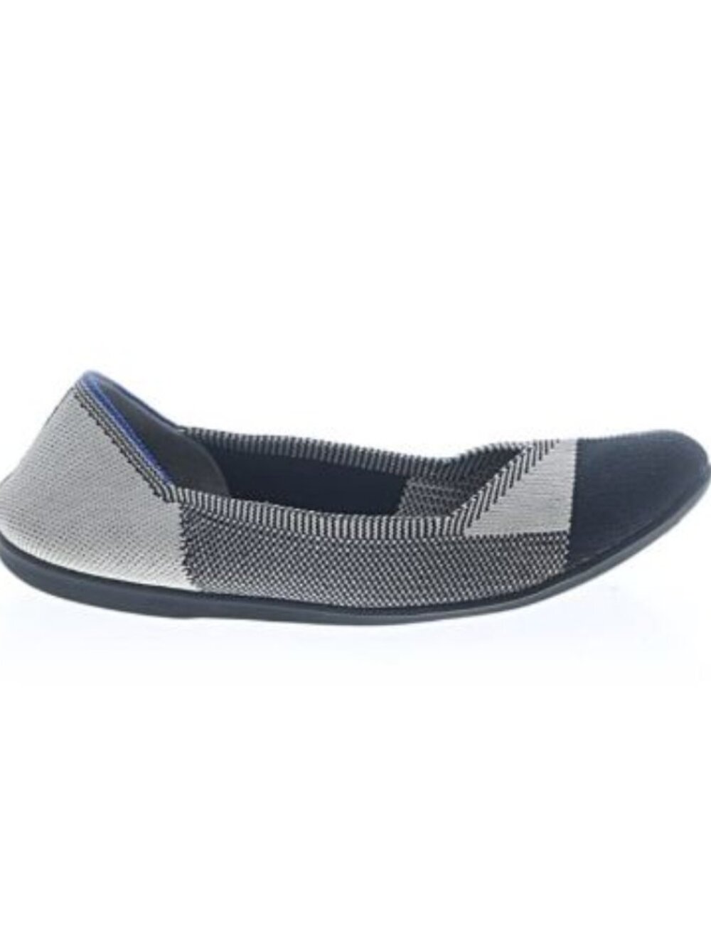 Rothy's The Flat Cap Toe Shoes 6 Ballet Flats Heritage Tartan Plaid Navy Gray